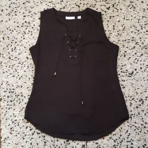 Black wide strap tank top